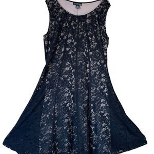 Black Lace Midi formal evening Dress 2X